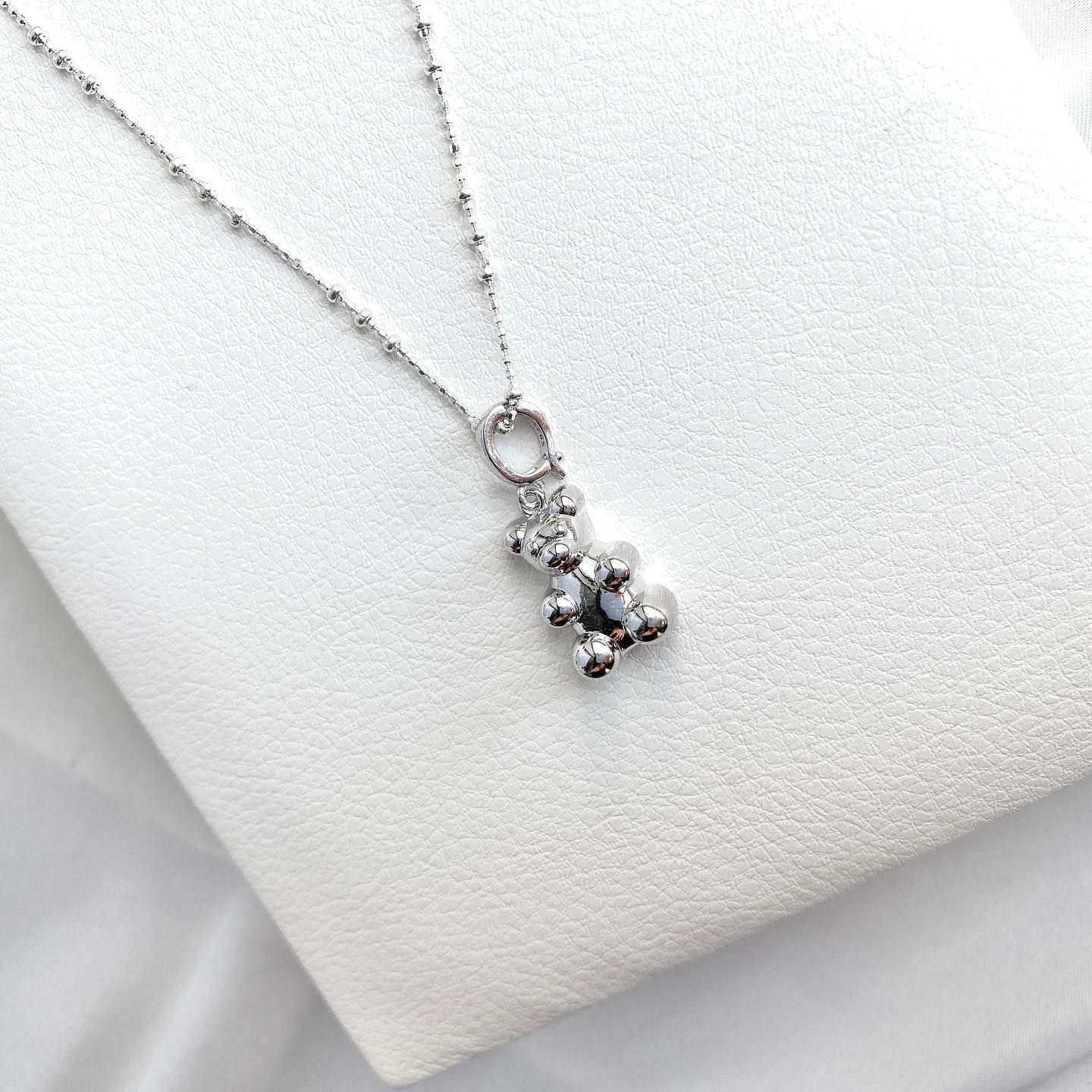 Luxurious Sterling Silver Gummy Bear Pendant