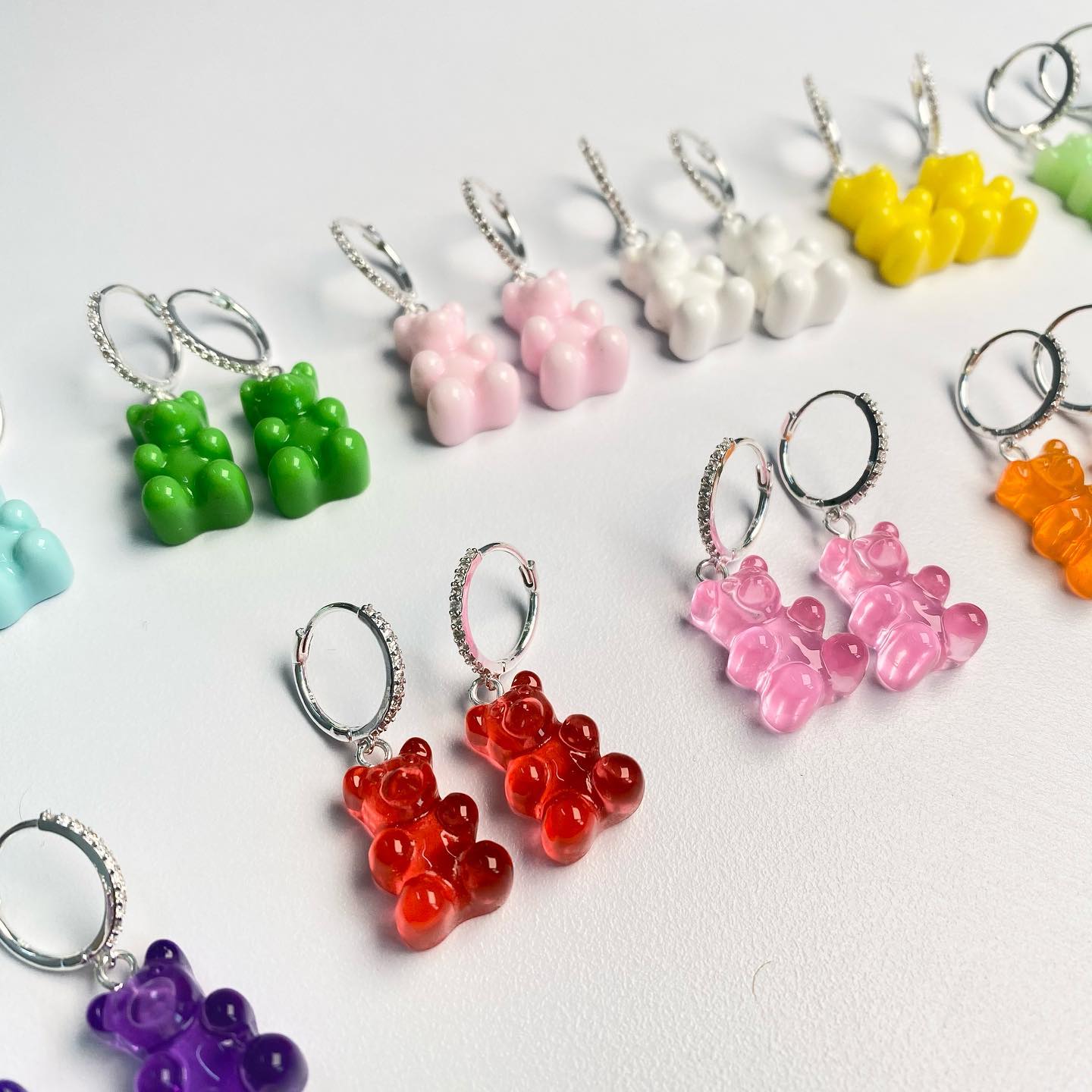 Gummy Bear Pendants in Translucent Jelly Colors
