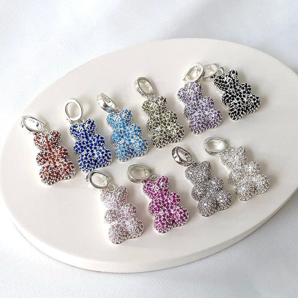 Luxurious Gummy Bear Pendant Studded in Sterling Silver